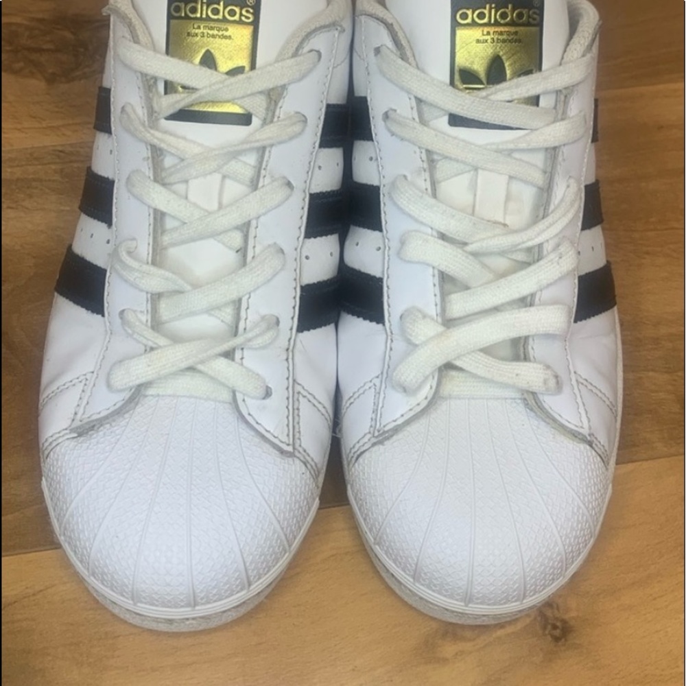 adidas White and Black Superstar Sneakers